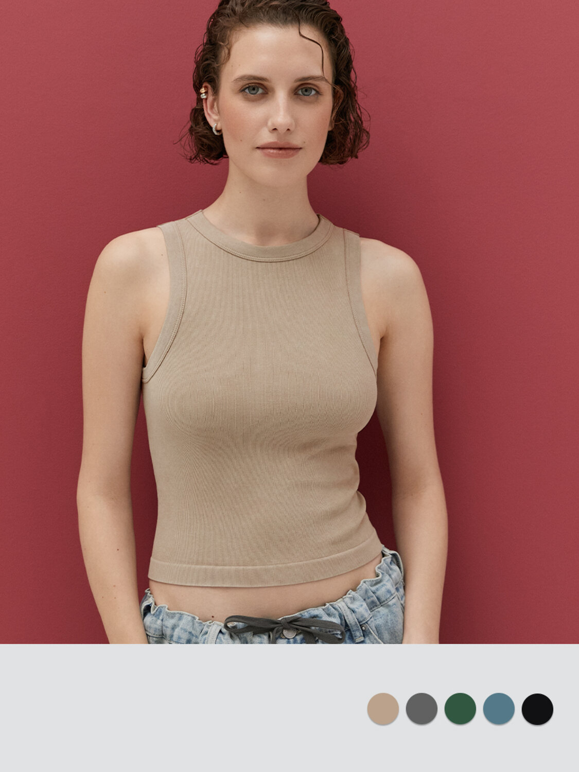 ст. цена666руб.! Minimi Майка Mi 1321AS Fresh Майка укор. шир. бретели (делаве), PA+EL