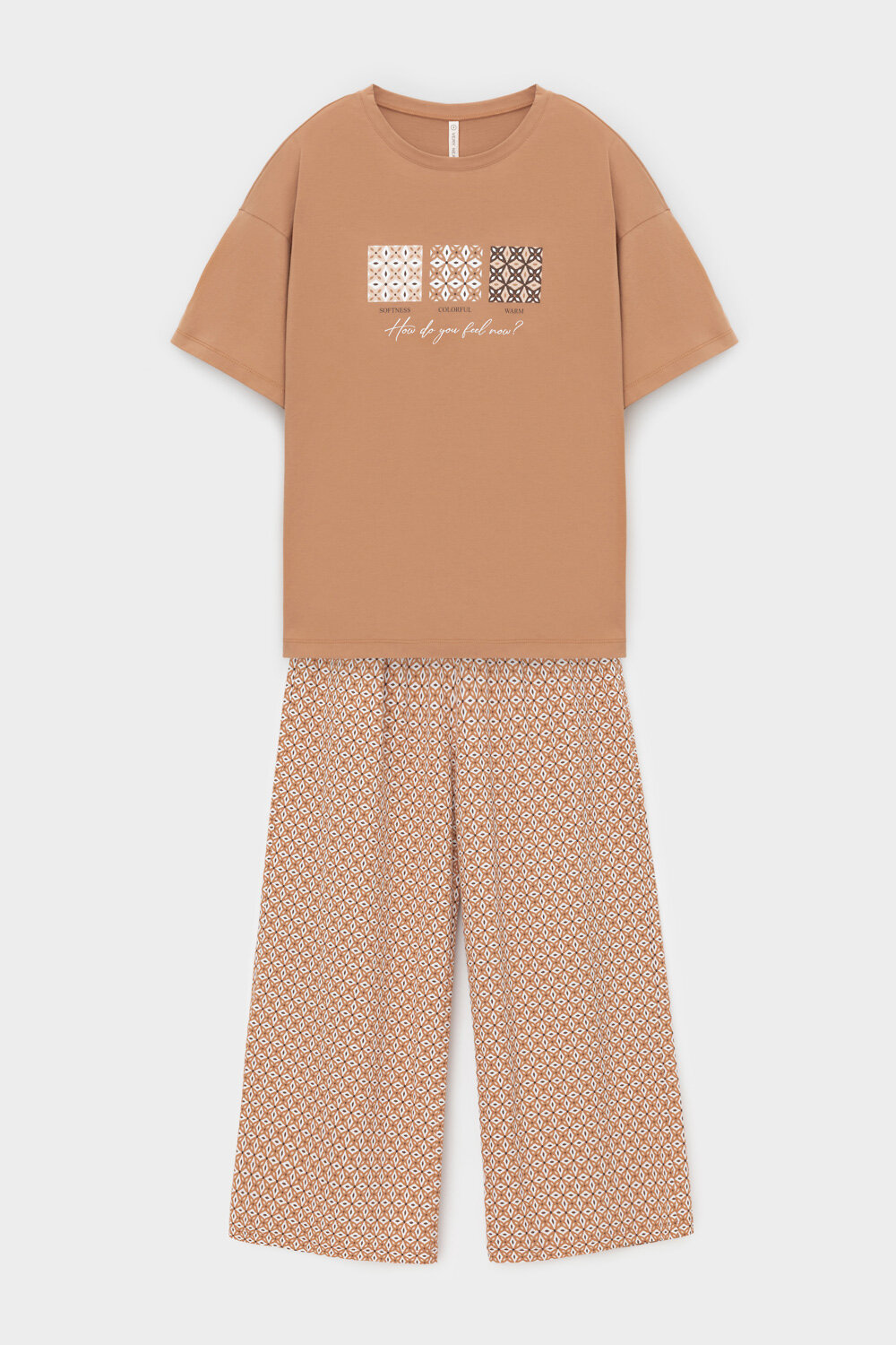 Trikozza Пижама Е 20157 индийский загар, геометрический орнамент 545654