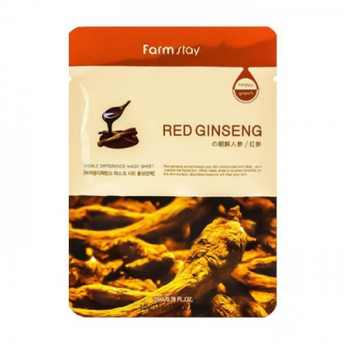 FarmStay Visible Difference Mask Sheet Red Ginseng Тканевая маска для лица с экстрактом красного женьшеня