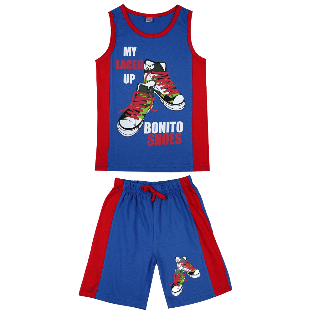 Майка+шорты для мальчика Bonito Kids (BK024MS) Синий/Красный/Shoes