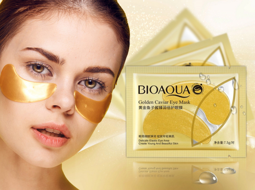 Гидрогелевые патчи для глаз с Золотом Bioaqua Golden Caviar (0072), 2 шт, 7,5 г
