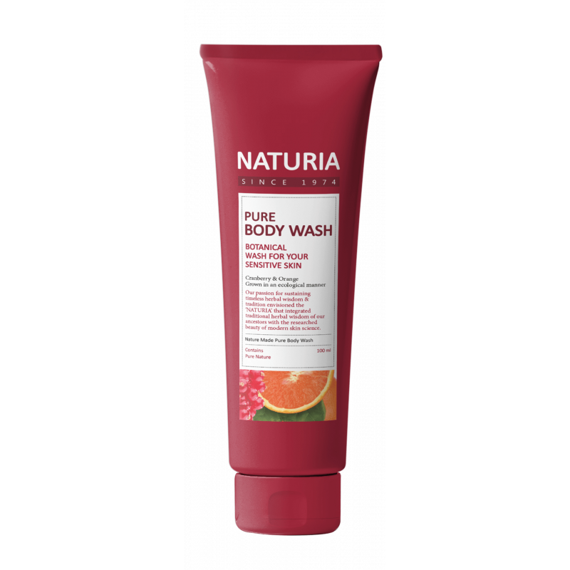 Naturia Гель для душа 100мл Клюква/Апельсин Pure Body Wash (Cranberry & Orange)