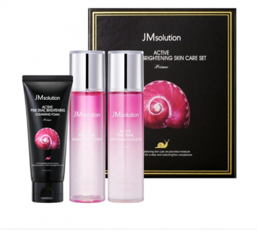 JMsolution Набор средств с муцином улитки Active Pink Snail Brightening Skin Care Set-Prime