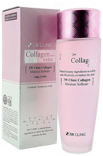 3W Clinic Экстра увлажняющий тонер для лица с коллагеном Collagen Extra Moisture Softener