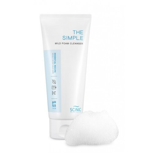 Слабокислотная пенка для умывания для чувствительной кожи Scinic The Simple Mild Foam Cleanser, 120 мл