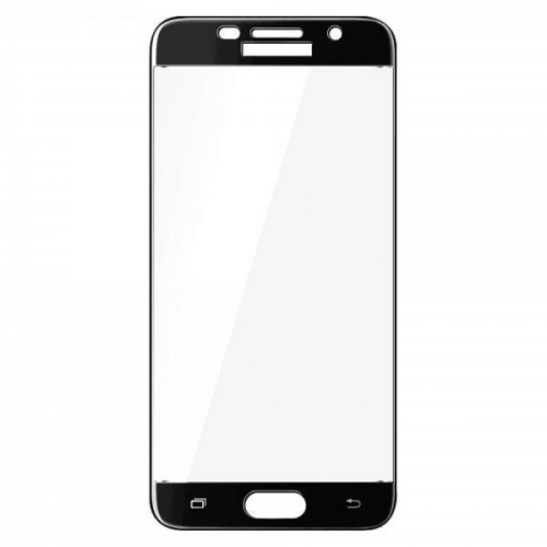Защитное стекло на дисплей для Samsung A720 A7 2017 черное 9D (тех. пак)