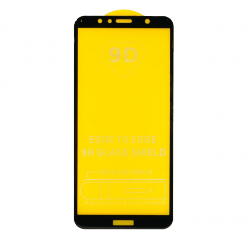 Защитное стекло на дисплей для Honor Y7 2018 черное 9D (тех. пак)