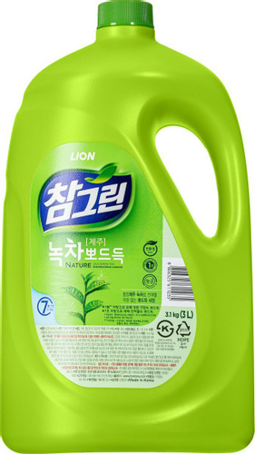 LION CHARMGREEN bottle Средство для мытья посуды, овощей и фруктов (зеленый чай) 3000мл