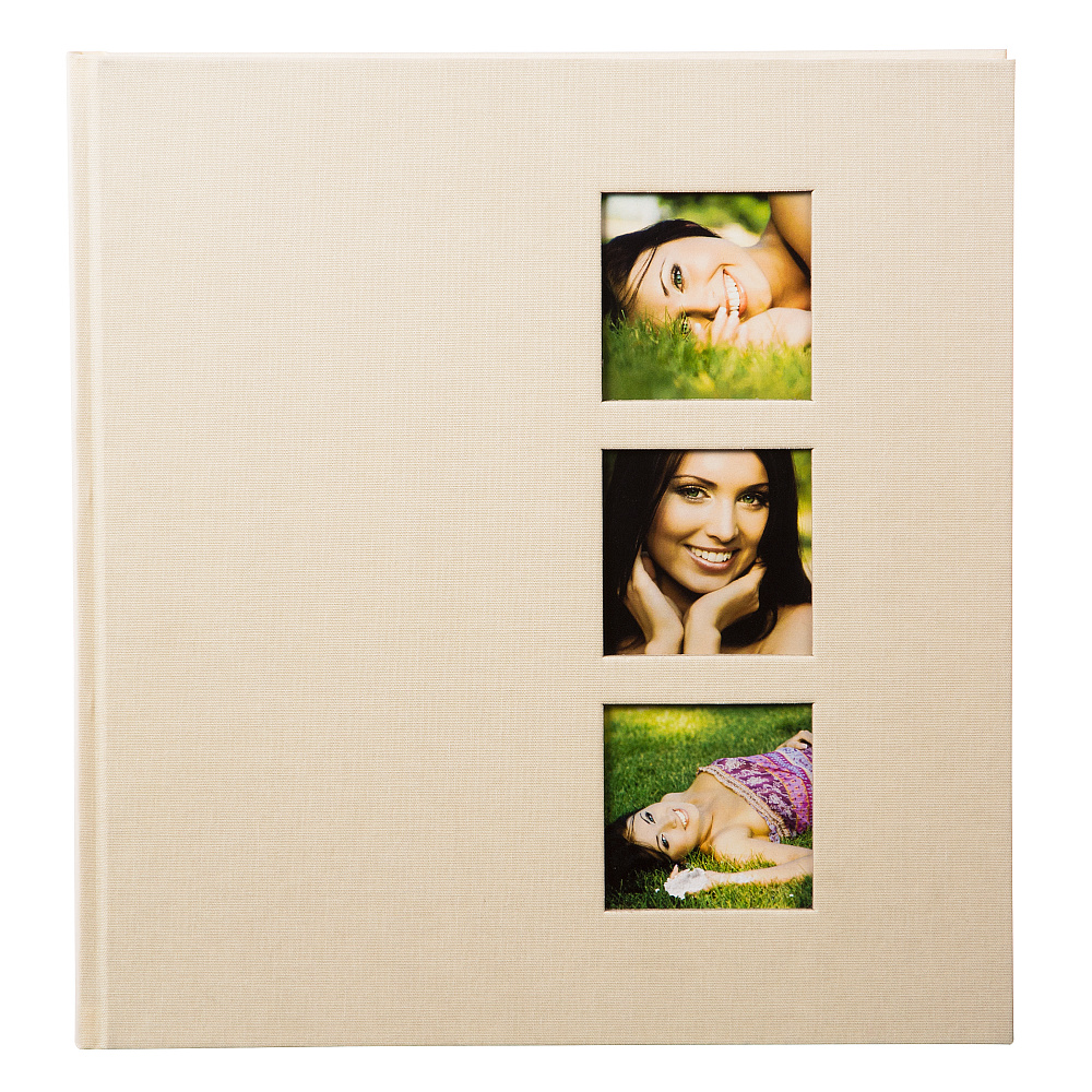 Фотоальбом Goldbuch Классика 60 стр. 26х30 под уголки с 3 окнами, бежевый 27624