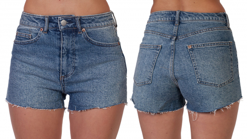 Обрезанные джинсовые женские шорты – №1 в модных коллекциях сезона-2020 №317