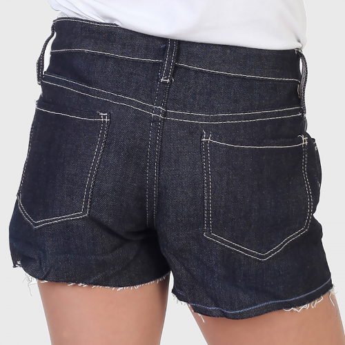 Джинсовые шорты для девочек – белые строчки, эффект обрезанных брючин №601