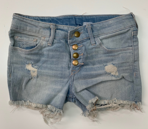 Детские шорты из джинсовой ткани с потертостями  №6575