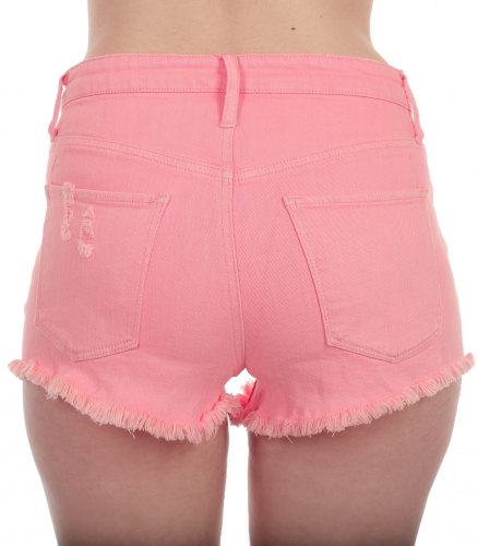 Обрезанные женские шорты MOSSIMO с бахромой и потёртостями на розовом дениме. Правильно обтягивающая модель в размерах от XXS до XXL №317 ОСТАТКИ СЛАДКИ!!!!