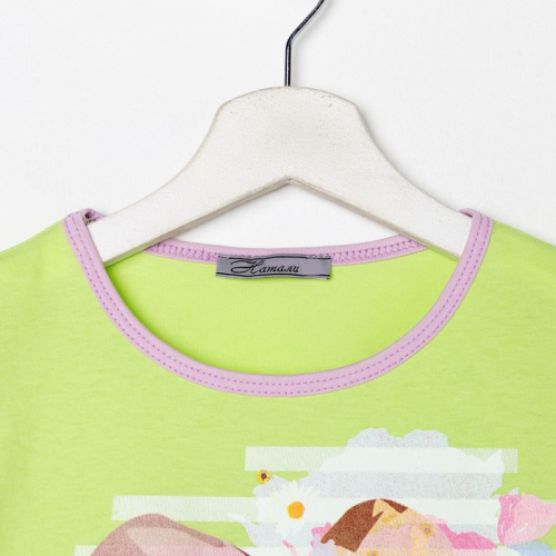Костюм детский (футболка, шорты), цвет салатовый, размер 30
