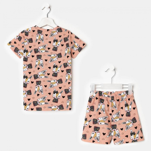 Пижама для девочки, цвет персик, рост 98 см