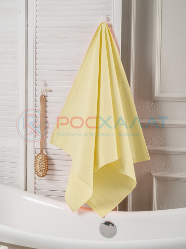 ПВ-01 (24) Однотонное вафельное полотенце Желтый