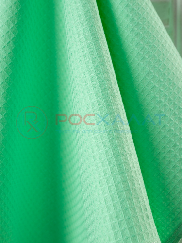  ПВ-01 (12) Однотонное вафельное полотенце Зеленый