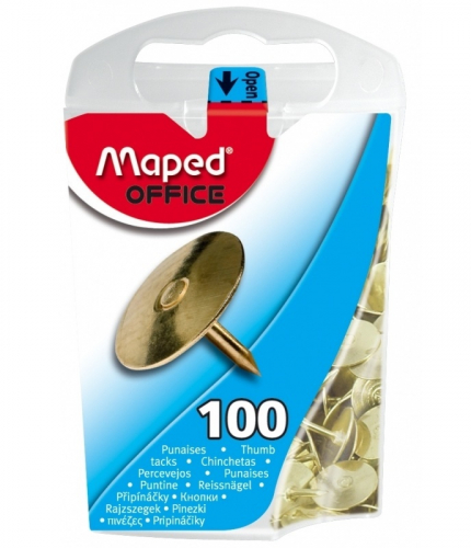 Maped. Кнопки металлические 100 шт в диспенсере арт.311011
