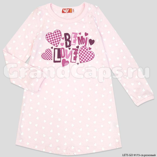 Ночная рубашка для девочки Let's Go (9173) Светло-Розовый