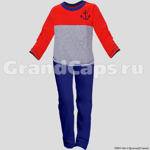 Пижама для девочек, длинный рукав, Taro (436) Красный/Синий