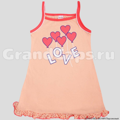 Ночная рубашка для девочки Bonito Kids (BK799PJ) Персиковый