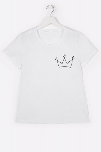 Happy Fox, Женская футболка с принтом корона