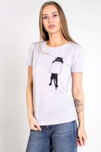 VGtrikotazh, Женская футболка с принтом котик