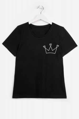 Happy Fox, Женская футболка с принтом корона