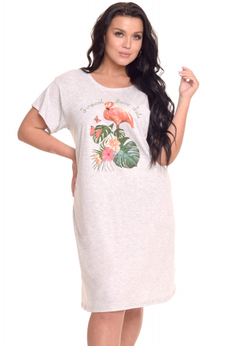 Modellini, Комфортная женская туника-футболка с принтом фламинго