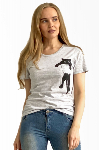 Грация, Прикольная женская футболкаn с котиком