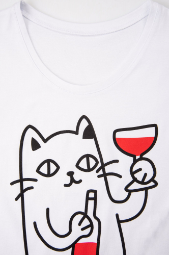 Happy Fox, Прикольная женская футболка с котиком и надписью Кот Да Винчик