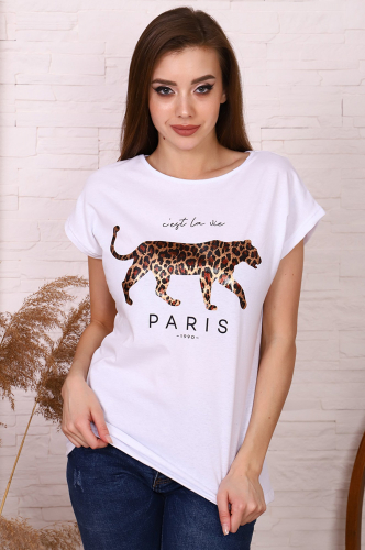 Натали 37, Женская футболка с принтом леопард