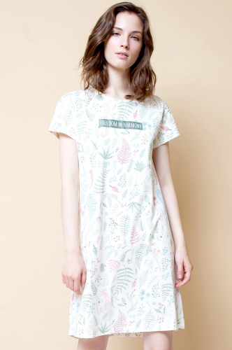 Trikozza, Женское платье-сорочка с растительным принтом