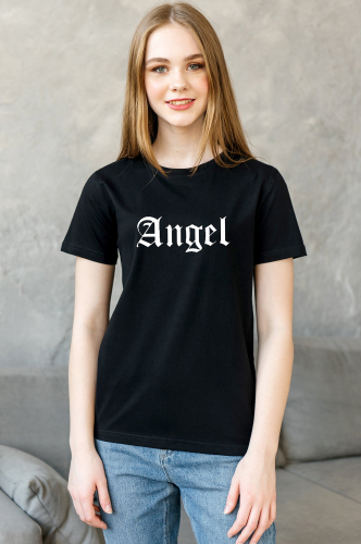 Happy Fox, Женская футболка с надписью angel
