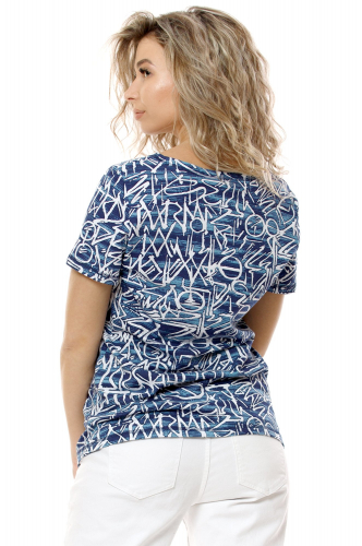 NSD стиль, Женская футболка синего цвета с абстрактным принтом