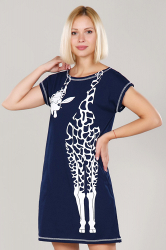 Dianida, Женская туника с принтом Жираф - лаконичная, комфортная модель для дома или на прогулку