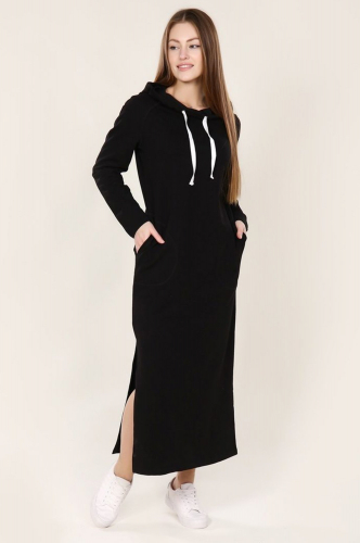 РУСЯ, Удлиненное женское nплатье черного цвета