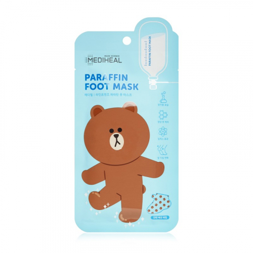 Mediheal Line Friends Paraffin Foot Mask - Отшелушивающая маска для ног 9мл x 5 пар
