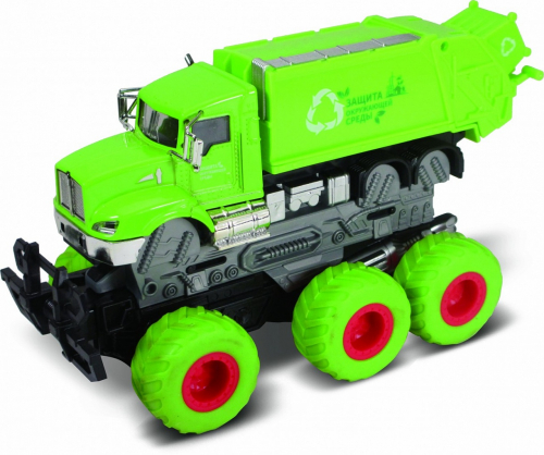 Машина пластиковая FUNKY TOYS Мусоровоз с краш-эффектом, кабина die-cast, 6*6 [артикул: FT61088]