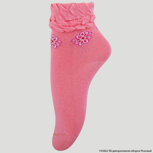Носки детские с декоративной оборкой, Rewon (143002) розовый