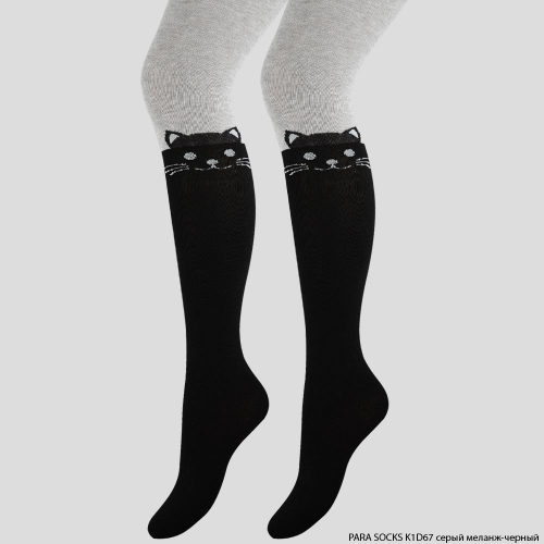 Колготки детские Para Socks (K1D67) серый меланж/черный