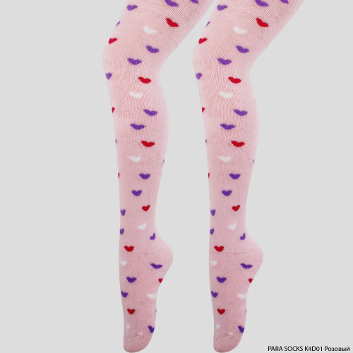 Колготки детские, внутренняя махра, Para Socks (K4D1) розовый