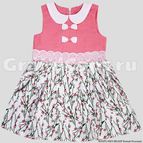 Платье для девочки Bonito Kids (BK289P) 01/Белый/Розовый