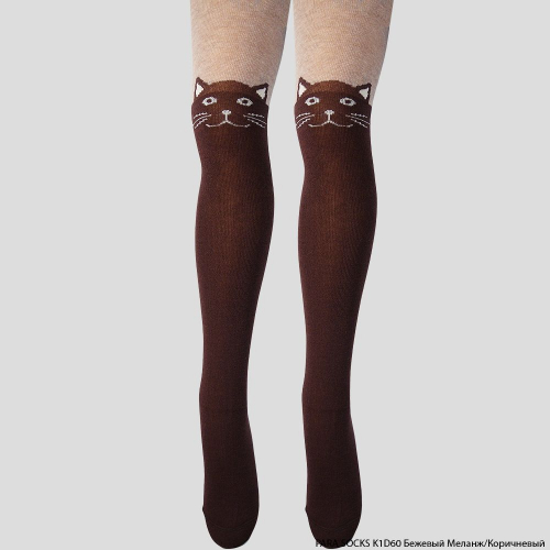Колготки детские Para Socks (K1D60) бежевый меланж/коричневый