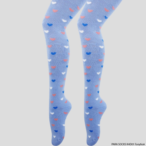 Колготки детские, внутренняя махра, Para Socks (K4D1) голубой