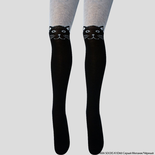 Колготки детские Para Socks (K1D60) серый меланж/черный