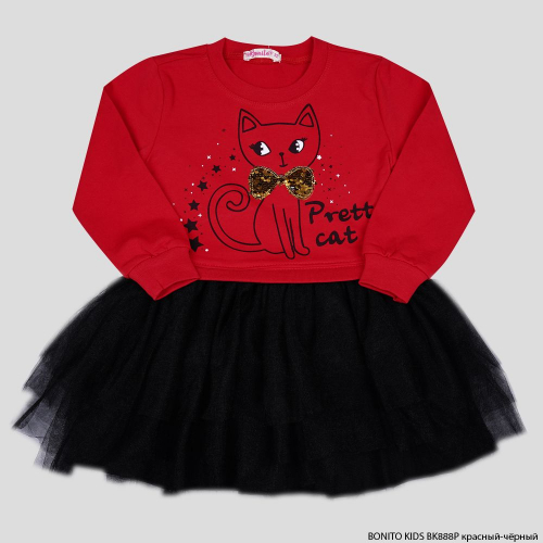 Платье для девочки Bonito Kids (BK888P) Красный/Чёрный