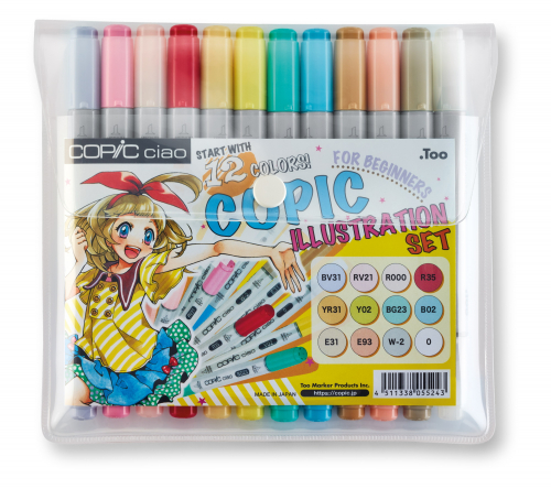Набор маркеров Copic Ciao 'Manga illustration' 12 штук в пластиковой упаковке