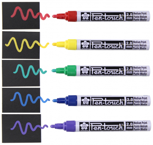 Набор маркеров Pen-Touch 6 штук (основные цвета) средний стержень в пластиковой упаковке