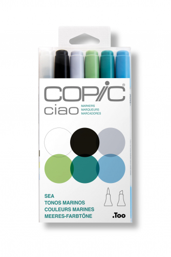 Набор маркеров Copic Ciao 'Sea' 6 штук в пластиковой упаковке